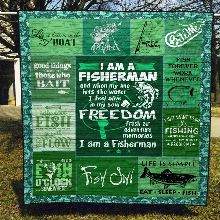 Gone Fishing I Feel Alive In My Soul Quilt Blanket Great Customized Gifts For Birthday Christmas Thanksgiving Perfect Gifts For Fishing Lover