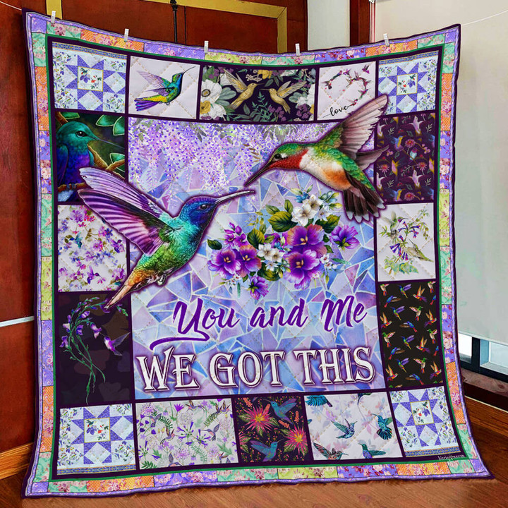 You And Me Hummingbird Quilt Blanket 
