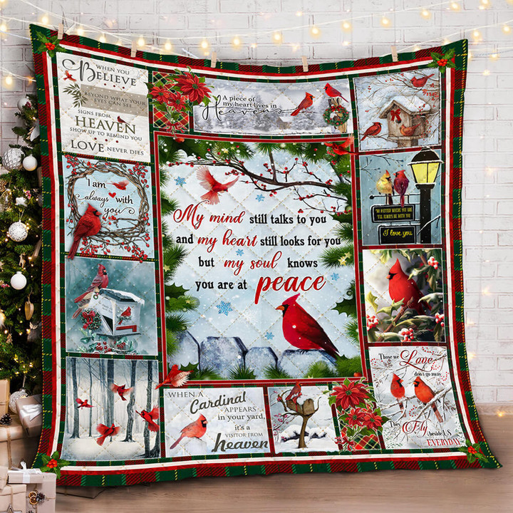 Christmas Cardinal Quilt Blanket 