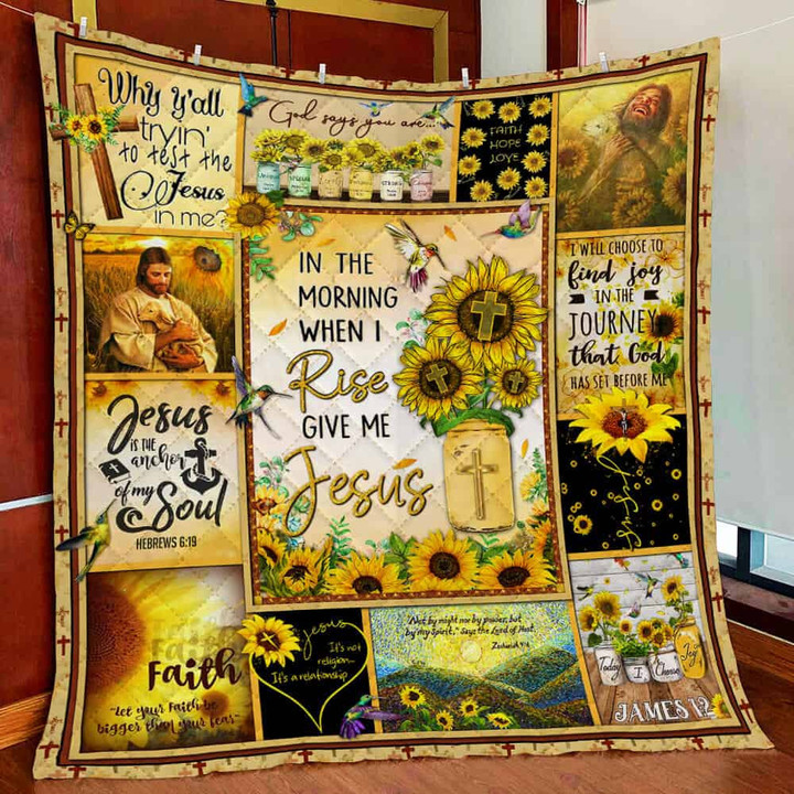 In The World When I Rise Give Me Jesus Quilt Blanket
