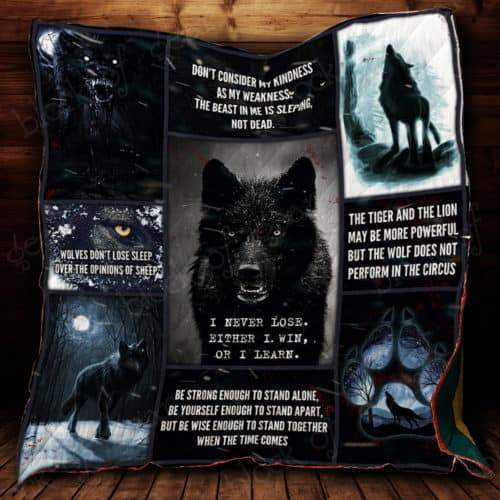 Black Wolf  P366 Customize Quilt Blanket Design By Exrain.Com