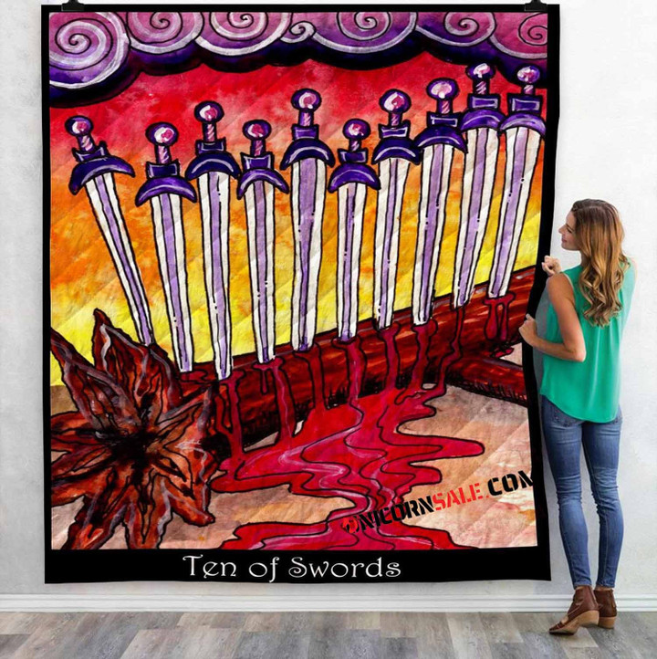 Tarot Card 10 of Swords (2) 3D Customized Personalized Quilt Blanket
