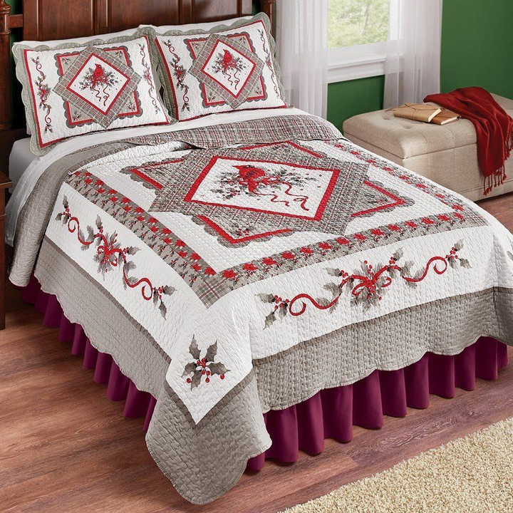 White Holiday Cardinal Clm2210287B Bedding Sets