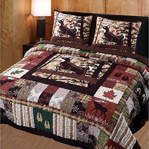 Patchwork Deer Moose Bedding Set 