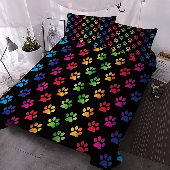 Rainbow Puppy Paws Bedding Set 