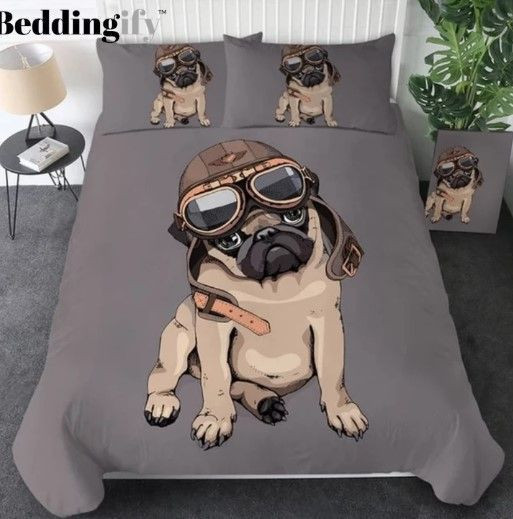 Pilot Pug Bedding Set 