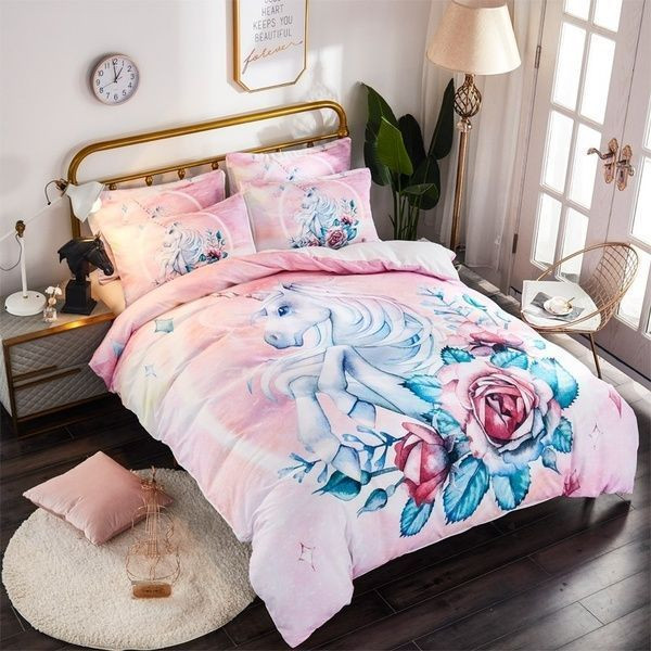 Pretty Pink Unicorn Bedding Set 