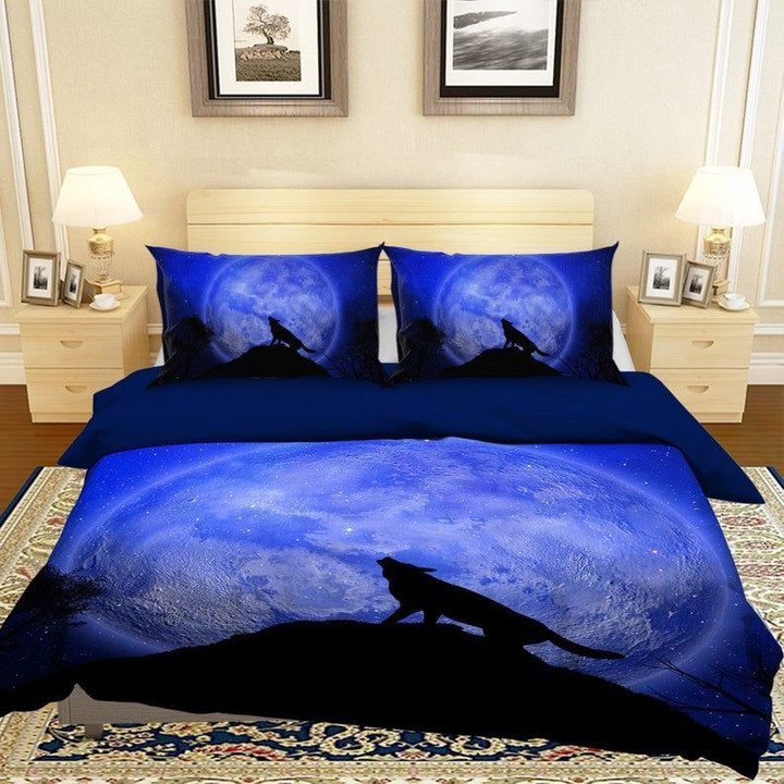 Wolf With Moon Bedding Set 