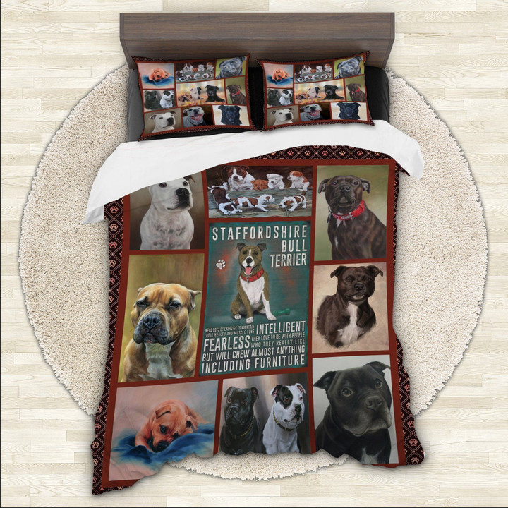 Dog Staffordshire Bull Terrier Bedding Set 