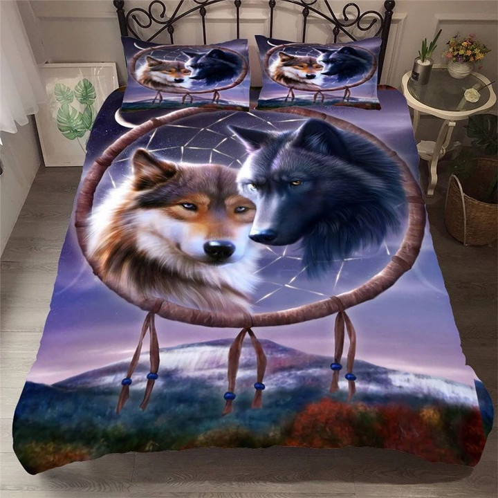 Pair Of Wolves Dreamcatcher Bedding Set 