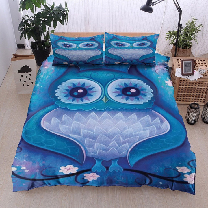 Owl Blue Bedding Set 