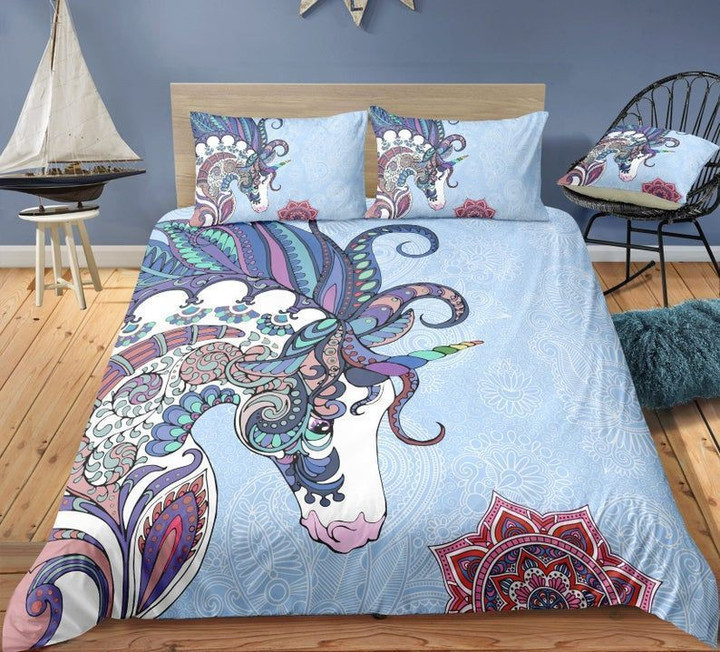 Blue Unicorn Bedding Set 
