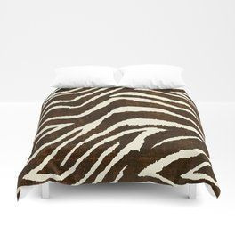 Animal Print Zebra In Winter Brown And Beige Bedding Set Vnlfniyn
