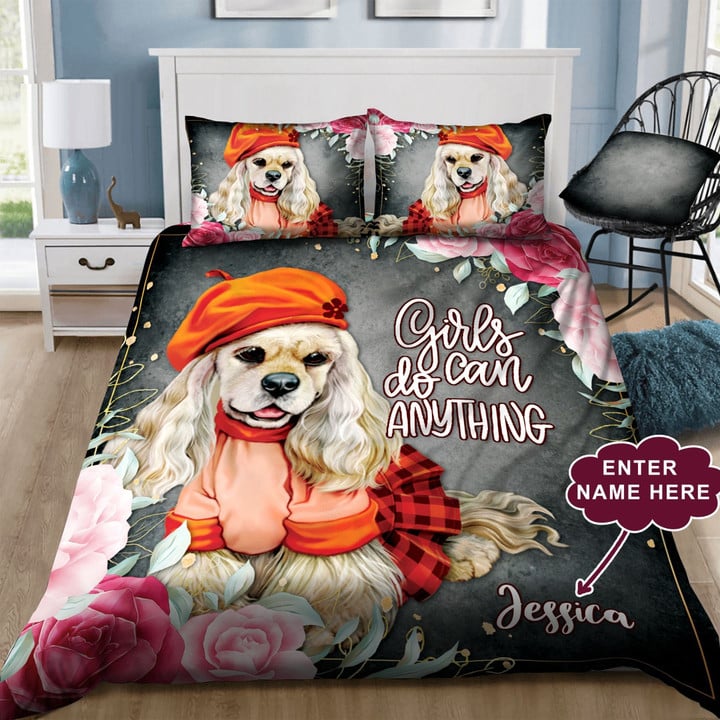 Cocker Spaniel Rose Personalized Bedding Set Qa77 Frwe1508