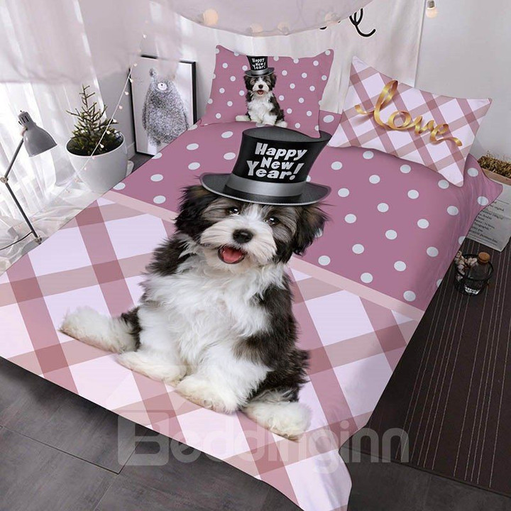 A Black And White Dog Bedding Set Vnlfnhhe