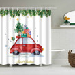 Xms Gift On Red Truck Shower Curtains
