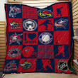 Columbus Blue Jackets 3D Personalized Customized Quilt Blanket 966