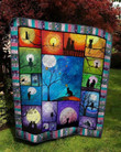Cat And Moonnight Painting Quilt Blanket – Quilt