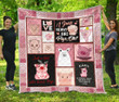 Pigs Girl While Premiun Quilt Blanket – Quilt