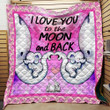 I Love You To The Moon And Back Elephant Cla270629 Quilt Blanket