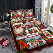 Red Truck All Hearts Come Home For Christmas Comforter Duvet Cover Bedding Sets | 100% Polyester | 3 Piece | King Queen Size | Bs1516