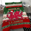 Welsh Dragon Nadolig Comforter Duvet Cover Bedding Sets | 100% Polyester | 3 Piece | King Queen Size | Bs1220