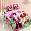 Pink Minnie Mouse Duvet Cover Set Single Twin Bed Linen Girl Kids Bedding Set Cartoon Childiren Birthday Chirstmas Gift