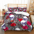 Sugar Skull Bed Linen Set Pillowcase Red Rose Duvet Cover Set Dry Branches Bedding Set Au/Eu/Us Size Bedclothes Custom For Teens