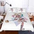 White Bedding Set Harley Quinn Microfiber Duvet Cover Set Geometric Design Cartoon Character Single Double Home Bed Linen Set