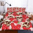 Custom Rose Sugar Skull Bedding Set Gothic Duvet Cover Pillowcase Home Decor Microfiber Bed Linen Set 2/3 Piece For Teens Adult