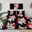 Pug Dog Bedding Set Cartoon Pet Bulldog Duvet Cover Set For Kids Bedclothes Queen Black And Red Home Textiles