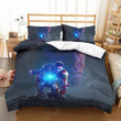 Superhero Duvet Cover Set 3D Printed Iron Man With Blue Light Bedding Set 2/3 Piece With Pillowcase Black Bedclothes No Filling