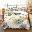 Butterfly Bedding Set Watercolored Flower Comforter Cover Pillowcase Single Double Full Queen Girls Bedroom Decor Bed Linen Set