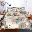 Butterfly Bedding Set Watercolored Flower Comforter Cover Pillowcase Single Double Full Queen Girls Bedroom Decor Bed Linen Set