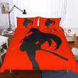 Japanese Anime Bedding Set Boys Character Bed Cover 2/3 Piece Microfiber Red Bed Linen Set Cartoon Duvet Cover Set 