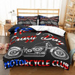 2/3Pcs Boy Silver Motorcycle Bedding Twin Full Queen King Size Custom Duvet Cover Set Microfiber Comforter Cover With Pillowcase
