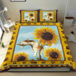 Sleeping Cat & Sunflower Bedding - Duvet Cover And Pillowcase Set