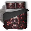 Rose Petal Skull Duvet Cover Bedding Set