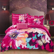 Elegant Watercolor Flower And Butterfly Bedding Set Iych