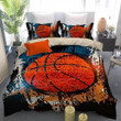 Basketball Orange Black Bedding Set Bedroom Decor