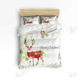 Elegant White Christmas Deer Bedding Set Bedroom Decor