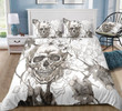 Skull And Flowers Clab Bedding Set Camlifz
