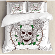 Skull Figurw With Nose And Cross Bedding Set Iywg