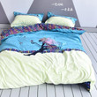 Navy Blue White Aqua Purple And Pink Ballerina Butterfly And Neon Rainbow Polka Dot Bedding Set All Over Prints