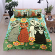 Cat And Flower Bedding Set All Over Prints