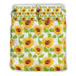 White Watercolor Sunflower Bedding Set All Over Prints