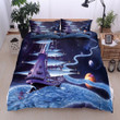 Purple Ship In The Milky Way Bedding Set All Over Prints