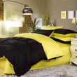 Luxury Black And Lemon Yellow Solid Pure Color Simply Shabby Chic Unique Bedding Set All Over Prints