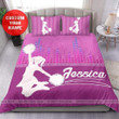 Cheerleader Simple Hot Pink Custom Name Duvet Cover Bedding Set