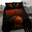 Basketball Orange Ball Duvet Cover Bedding Set Personalized Custom Name And Number